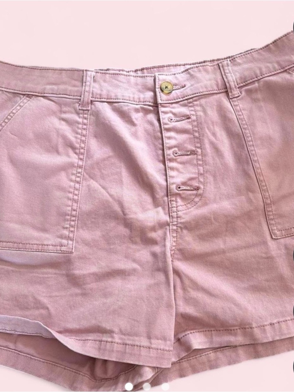 a.n.a High-Waist Light Pink Button-Front Shorts